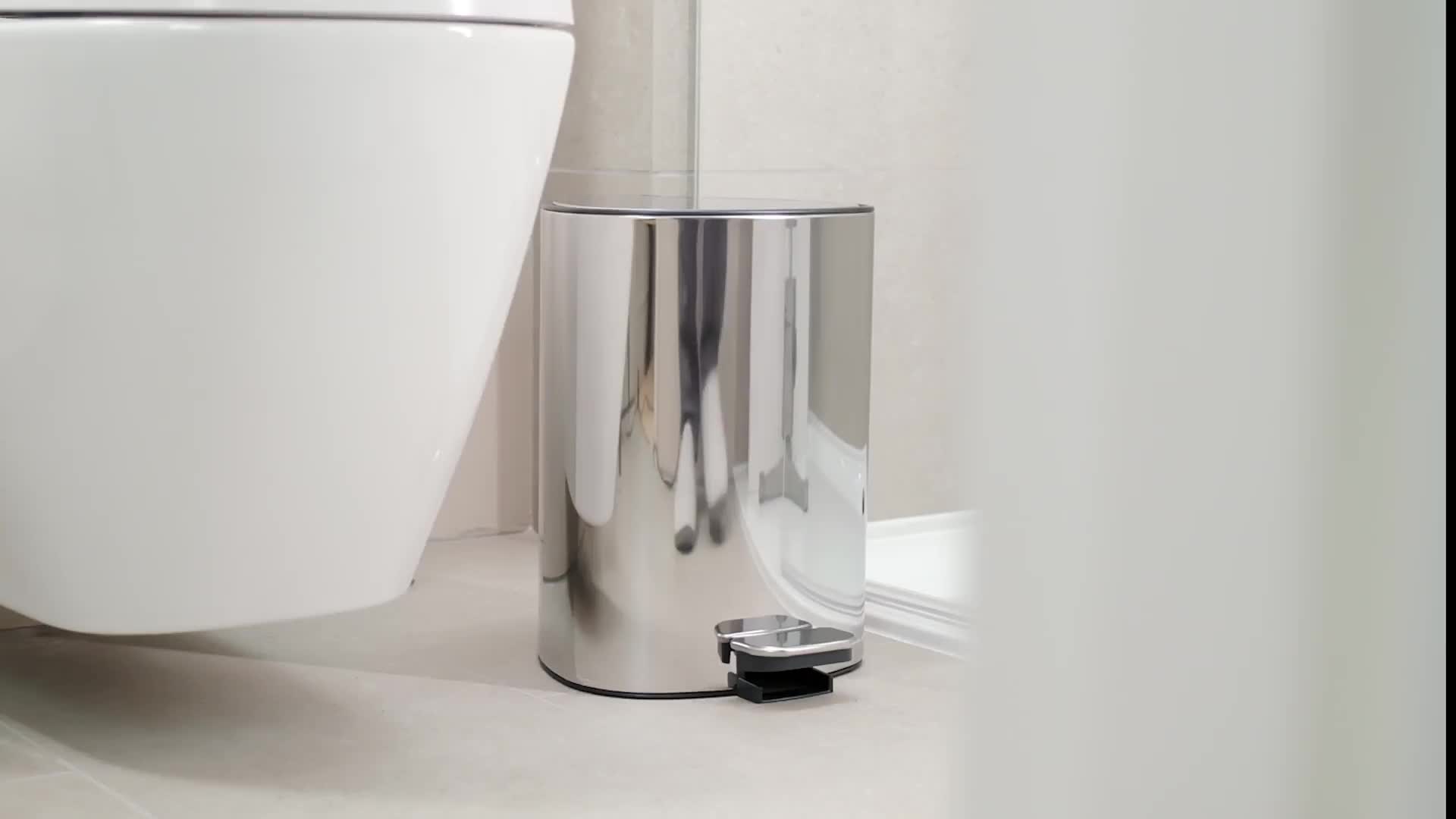 PERFECT ステンレススチール 5L 5L Stainless Steel Bathroom Trash Can | Joseph Joseph US